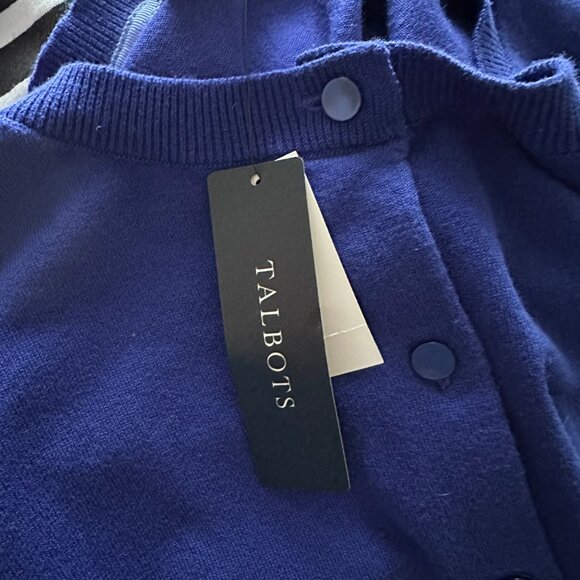 Talbots Women's Charming Button Cardigan 3/4 Sleeve Cobalt Blue Size XLP NWT - Picture 7 of 10
